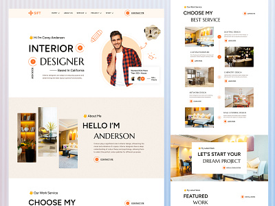 Interior Designer | Personal Portfolio Landing Page agency apartment architecture creative portfolio designerportfolio freelance designer gradient interior designer personal portfolio personal website portfolio portfolio landing page portfolio site portfolio template portfolio webdesign real estate ui ux webdesign