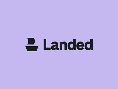 Landed Logo agency boat branding cute design icon identity l logo landed logo talent type wordmark