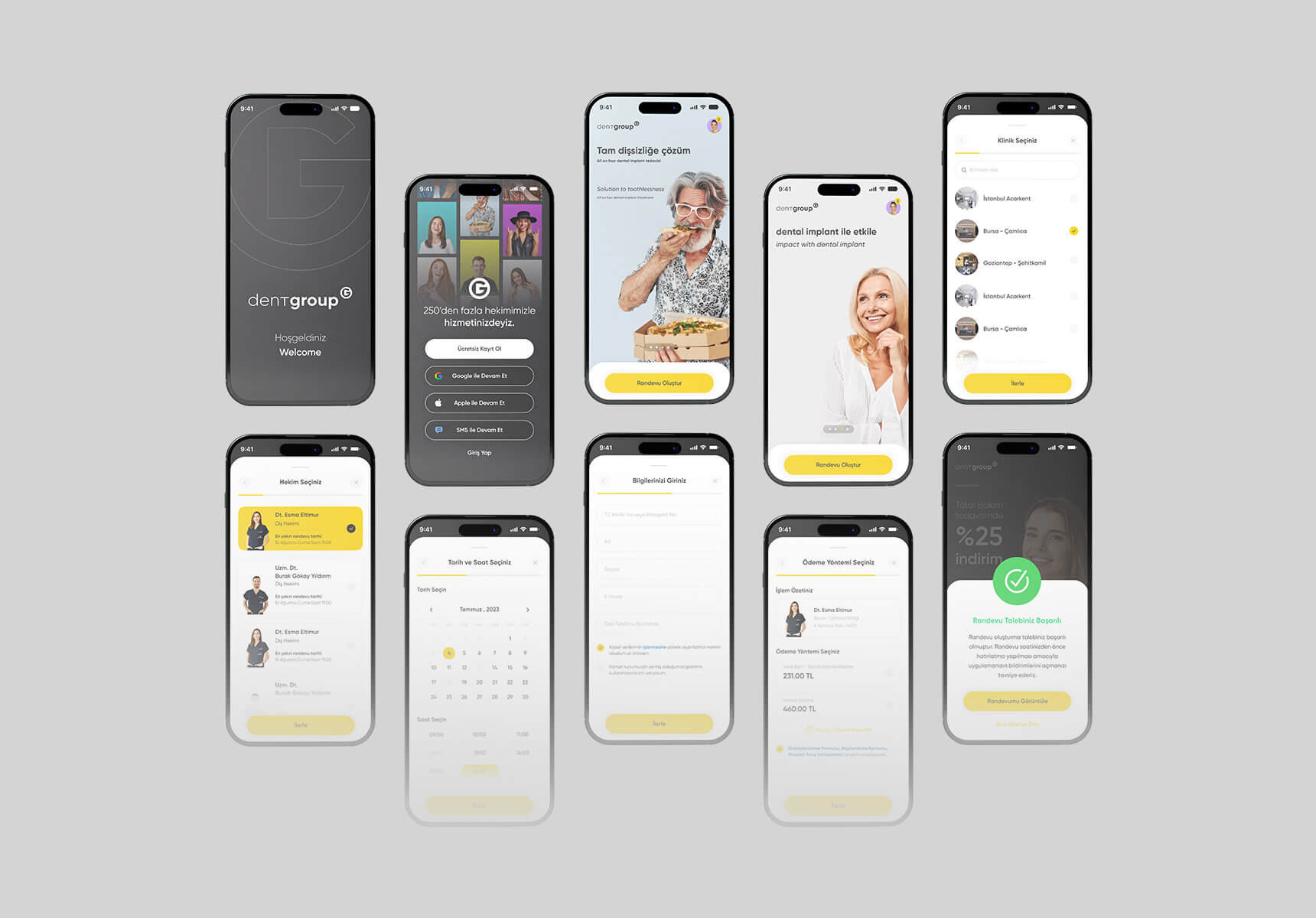 Dent Group dental experience figma health mobile app ui ux user interface web design