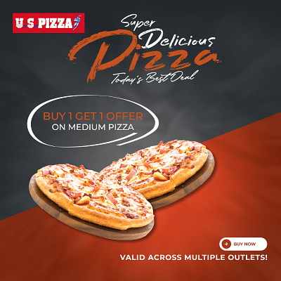 U S Pizza branding graphic design ui