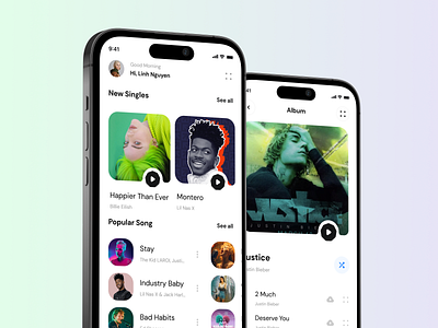 Music streaming mobile application ui ai animation audio audio app branding graphic design mobile mobile music modern ui music app music player music streaming services play list streaming ui ux