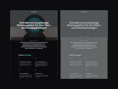 Rohrinspekt GmbH - Landing page 3d 4column animation black clean dark grid landing page minimal service landing ui uidesign webflow website