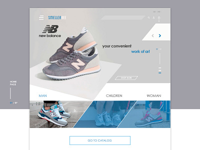 SmellerBee - main screen, menu online shop ui ux web design