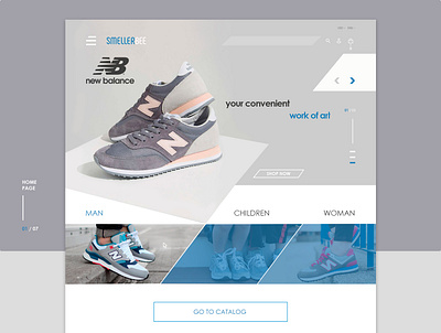 SmellerBee - Web Design for Internet Shop of Sneakers online shop ui ux web design