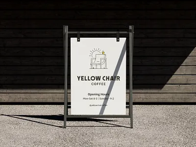 Yellow Chair Coffee brand identity brand illustration branding chair illustration coffee shop branding custom typography fun illustration line art logo logo design logo designer