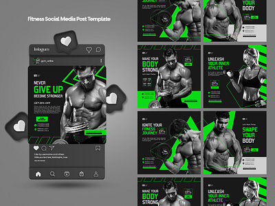 FITNESS GYM SOCIAL MEDIA FLYER TEMPLATE fitness fitness flyer template gym flyer social media post template