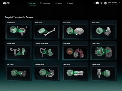 Targeted Therapies for Cancers - Interface 3d animation cancer therapy dashboard data data visualization design designer digital drug interface graphic design health ui healthcare interactions interface medical interface mollecular motion graphics ui user interface