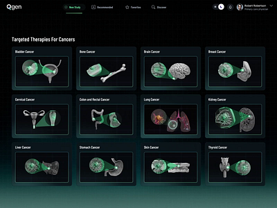 Targeted Therapies for Cancers - Interface 3d animation cancer therapy dashboard data data visualization design designer digital drug interface graphic design health ui healthcare interactions interface medical interface mollecular motion graphics ui user interface