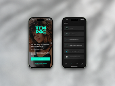 Tempo - Application for buying headphones branding ui