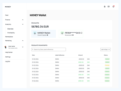 Mxney - wallet app branding design development finance fintech service page ui ux web