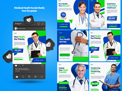 MEDICAL HEALTH SOCIAL MEDIA AND INSTAGRAM POST TEMPLATE design flyer flyer template graphic design healthcare flyer medical health flyer socialmedial