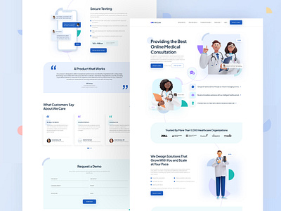 Online Medical Consultation design digital health e health landing page medical design medical health online doctor patient care telehealth ui uiux user experience user interface ux web design