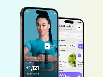 Health mobile application ui design 3d animation chart fitness fitness coach health health assiastance home page hydration mental health navigation onboarding splash screen traker mobile ui ui