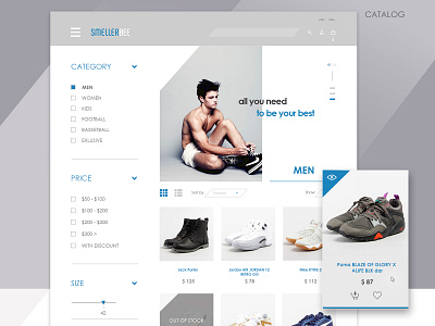 SmellerBee - Product catalog online shop ui ux web design