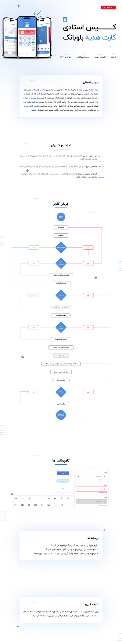 کیس استادی فیچر کارت هدیه بلوبانک app application blubank design illustrator typography ui ux