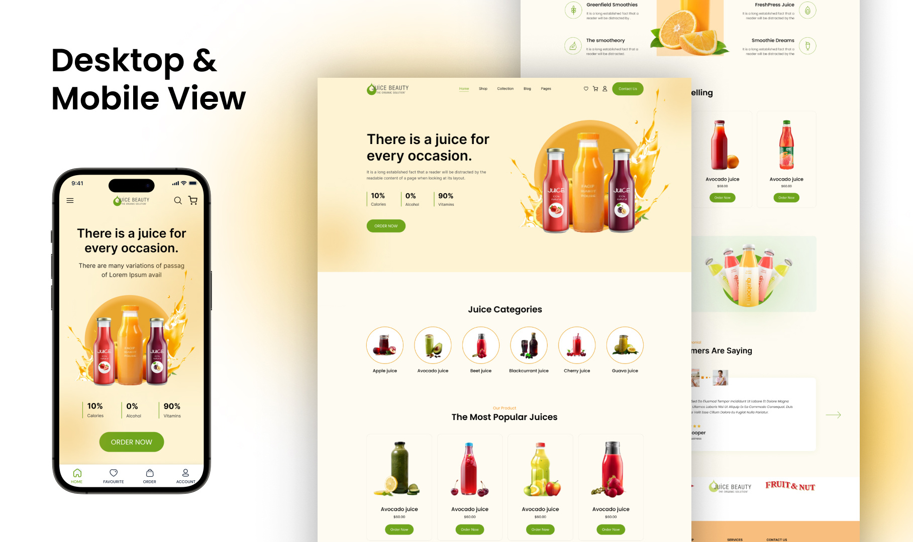 Juice Shop Landing Page Design app design drink food fruit juice shop landing page landing page design soft drink store ui ui ux design ux web design website website design
