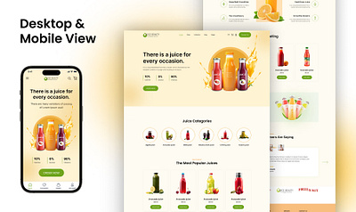 Juice Shop Landing Page Design app design drink food fruit juice shop landing page landing page design soft drink store ui ui ux design ux web design website website design