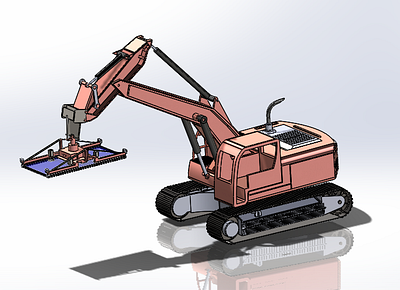 Excavator with Solar Pannel Lifter 3d cad model 3d model cad cad model cad modeling excavator excavator cad file module lifter solar solidworks