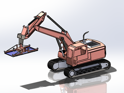 Excavator with Solar Pannel Lifter 3d cad model 3d model cad cad model cad modeling excavator excavator cad file module lifter solar solidworks