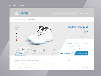 SmellerBee - Product Card online shop ui ux web design