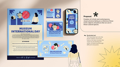 International Museum Day branding colorful girl graphic design ill illustration museum people vector