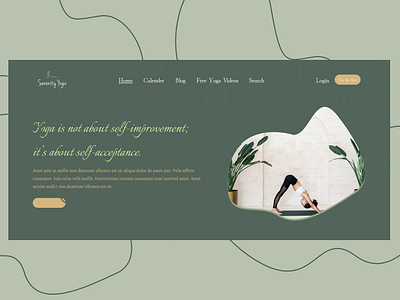 Yoga studio website design typography ui ux vector