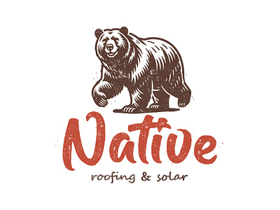 Native Bear brand branding design illustration logo logodesign logotype mark retro