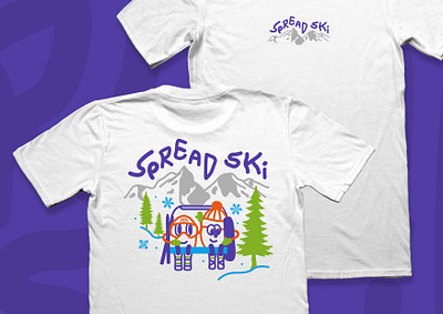 Spread Ski T-Shirt ⛷️ badge branding creative design graphic graphic designer identity illustration logo logo design ski tshirt typography