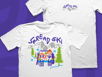 Spread Ski T-Shirt ⛷️ badge branding creative design graphic graphic designer identity illustration logo logo design ski tshirt typography