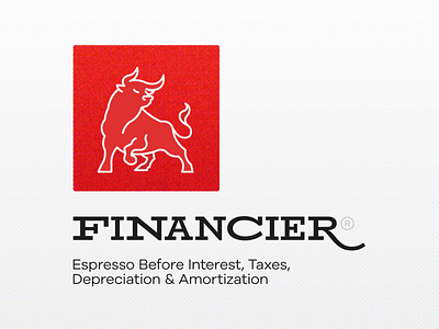 A logo for the Financier coffeeshop branding finance graphic design identity illustration logo typography vector