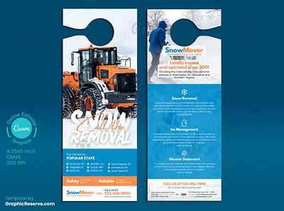Snow Removal Door Hanger Template Canva canva template design canvas door hanger ice removal door hanger ice snow removal door hanger side walk cleaning door hanger snow removal snow removal door hanger snow removing door hanger snow removing service