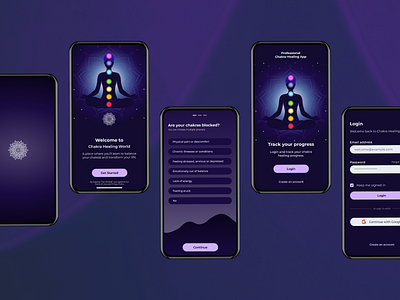 Chakra Healing Mobile Application design figma mobile design prototyping ui ux