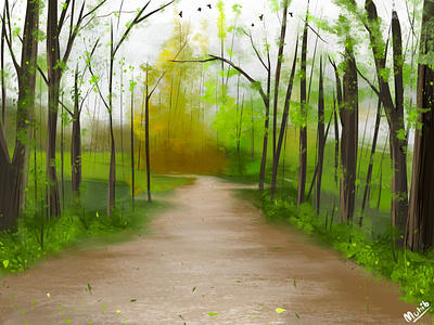 Live landscape digital painting