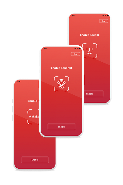 Secure access is key! access app brand identity branding design face id graphic design native pin touch id ui