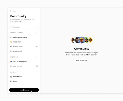 Community Setup add channel clean community configuration customization hide minimal minimalist section settings setup simple space ui