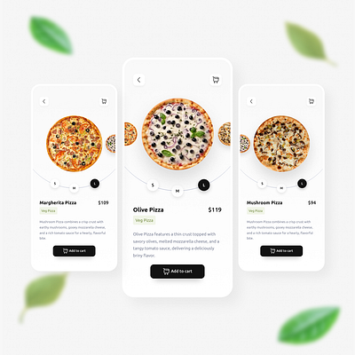 Pizza App Conceptual UI Design aesthetic pizza pizza app ui ui design ux design visual design