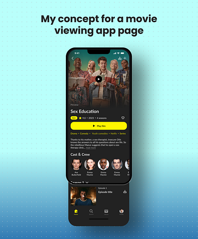 My concept for a movie viewing app page ui