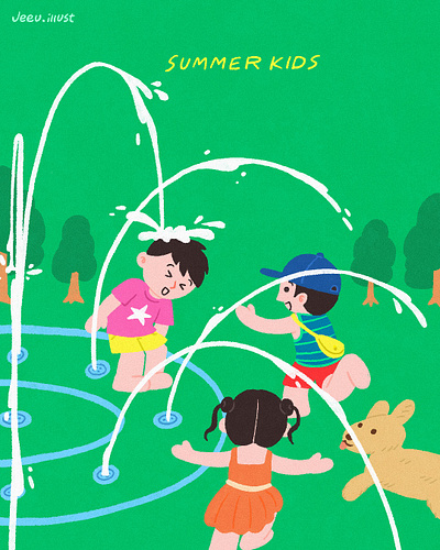 summer kids illustration branding design graphic design illustration 일러스트