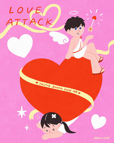 love attack illustration branding design graphic design illustration 일러스트