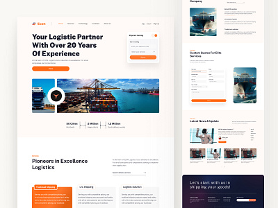 Logistic landing page agency cargo clean creative landing page logistic website logistics minimal modern ship shipment shipping supply theme transport trucking ui ux website