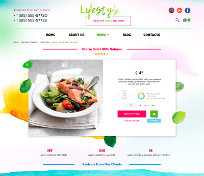 Lifestyle - Food card for healthy food delivery service ui ux web design