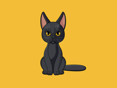 Yellow Eyes art cartoon cartoon character cat cute design illustration vector vector art