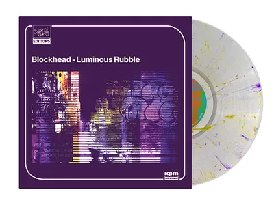 Blockhead - Luminous Rubble Vinyl / Purple Yellow splats Clear. branding design graphic design ill illustration logo product design typography vector