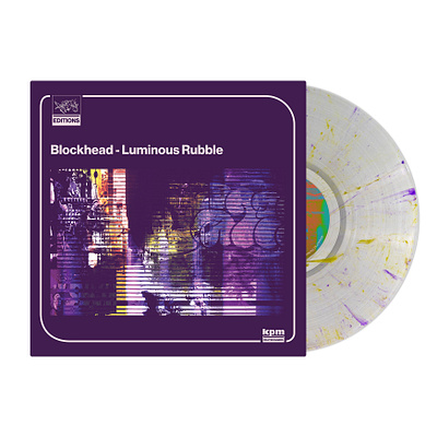Blockhead - Luminous Rubble Vinyl / Purple Yellow splats Clear. branding design graphic design ill illustration logo product design typography vector