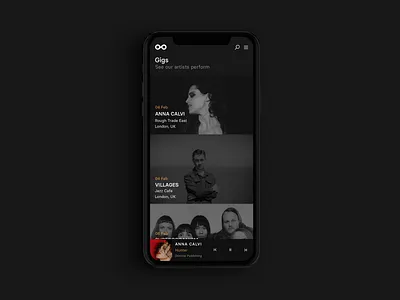Domino Publishing - Gigs listings app branding design graphic design interface design mobile design typography ui ux web design