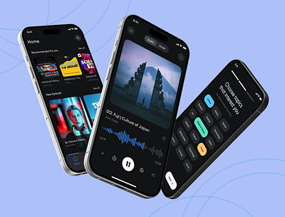 Podcast Mobile App Design ai app application design interface design mobile mobile app podcast podcast app product design streaming app ui uidesign user interface ux uxdesign