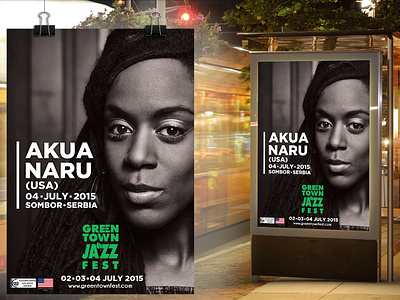 Music poster - Green Town Jazz fest billboard branding flyer graphic design music music poster