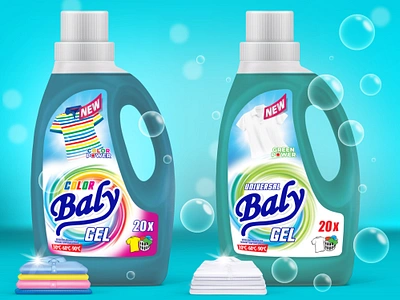 Liquid detergent label design - Baly brand branding graphic design label label design liquid detergent packaging design product design