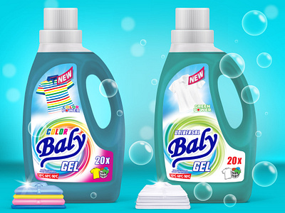 Liquid detergent - Baly brand branding graphic design la label liquid detergent packaging design