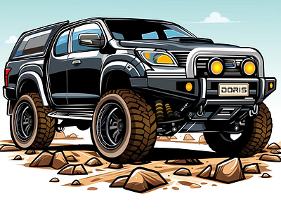 Vehicle illustration digital design